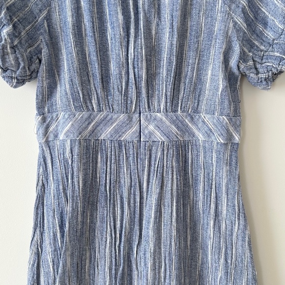 Calvin Klein 100% Cotton Blue & White Striped Short Sleeve Maxi Dress - Picture 13 of 16